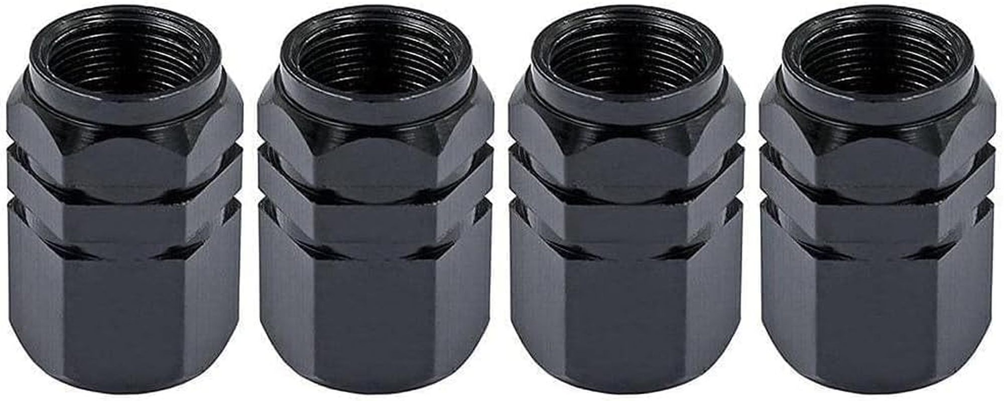 4Pcs Black Car Tire Valve Stem Caps Bolt-In Aluminum Theftproof Valve Caps Car Wheel Tires Stem Quality Tyre Air High Valves Caps Automotive Wheels and Tires Accessories and Parts image number 2