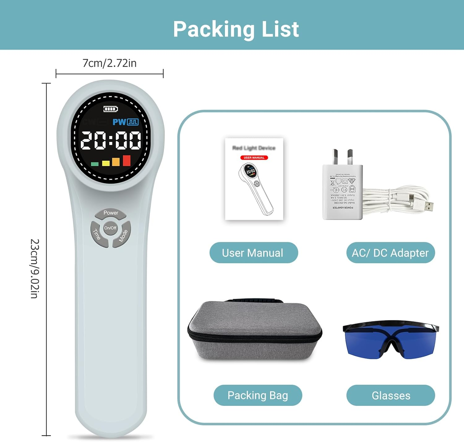 ed ight herapy Device for ain elief, 4X980Nm+4X810Nm+16X660Nm, Handheld Cold ight Device Machine for Relax，Portable near nfrared ight Wand for Pet Dogs Cats at Home image number 5