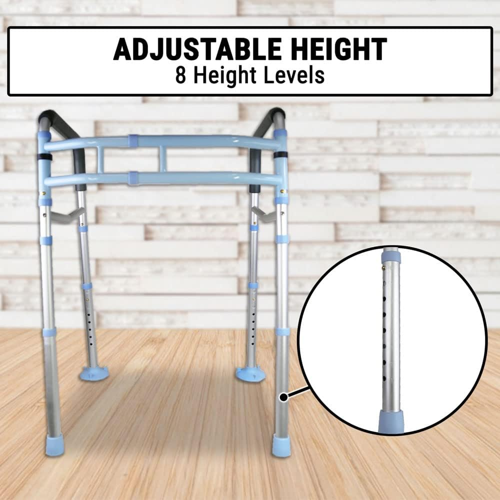 2 in 1 Toilet Safety Handrail & Walking Frame Foldable Walker Rail Elderly Aid image number 6