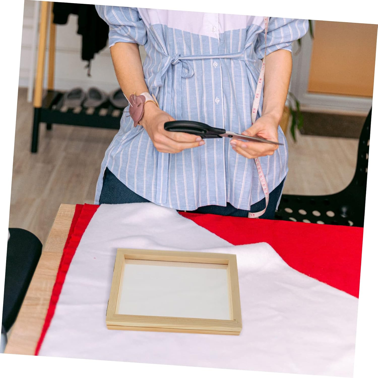 PLAFOPE Paper Frame Recycled Paper Screen Deckle with Mesh Making Tools Making Screen Kit Making Kit Mould and Deckle Crafts Supplies Micro-Wave Oven Wooden Child image number 6