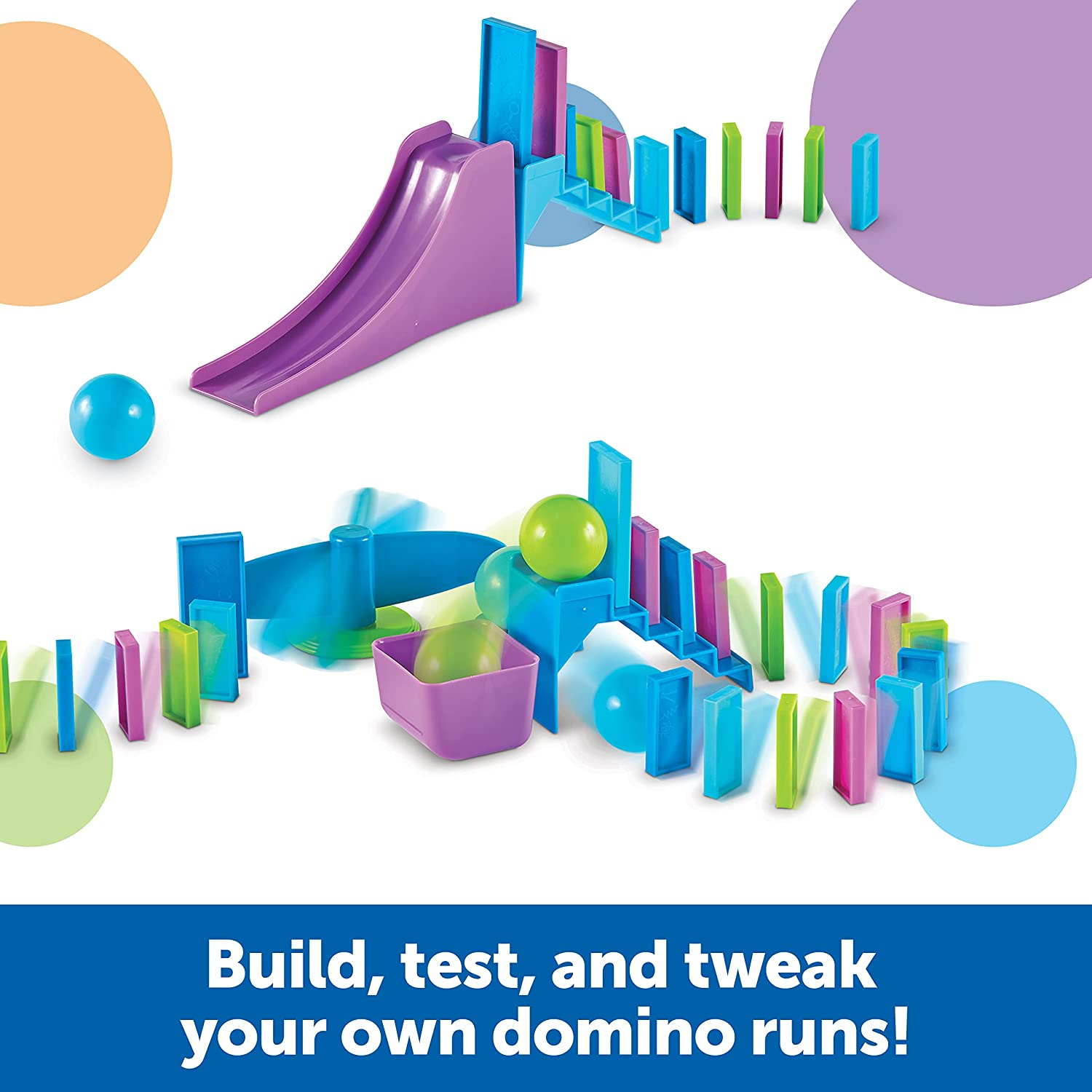 Learning Resources STEM Explorers Domino Action, STEM Toys for Kids, 59 Pieces, Age 5+