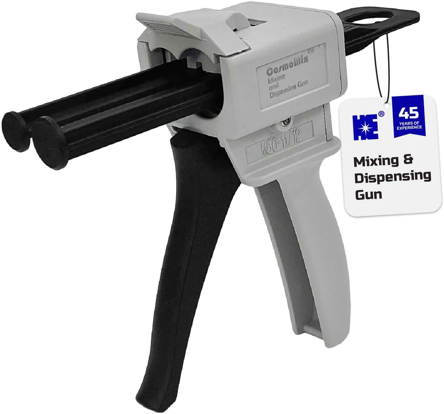 Cosmostar Mixing and Dispensing Gun, Impression Mixing Dispensing AB Gun Ratio 1:1/1:2 for 50Ml Adhesive Material, Mixing Cartridge Dispenser Gun, Cosmomix Epoxy Cartridges Gun (1:1/2:1-1 Pcs)