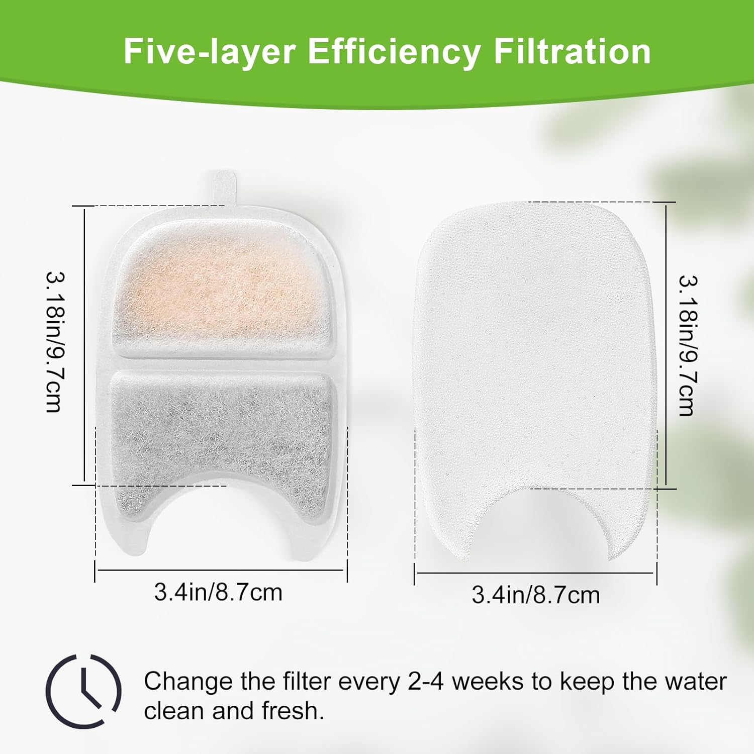 Cat Fountain Filter 12 Set, 12 Pieces Filter Cat Fountain and 24 Pieces Foam Filter Replacement Filter with Resin and Activated Carbon with for 4L Cat Fountain Wireless with Motion Sensor