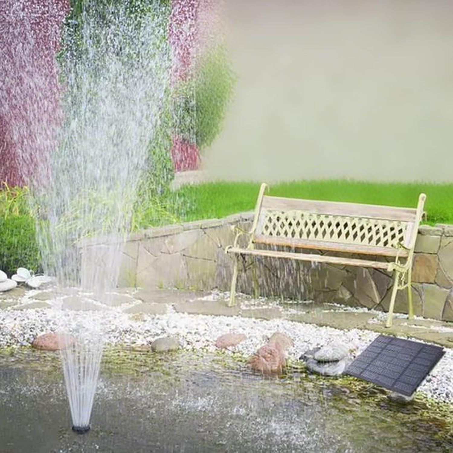 Solar Water Pump - 15W Outdoor Solar Charger Water Fountain Pump,Adjustable Watering System Garden Decor for Bird Bath Backyard Aquarium Outdoor Yard Wedding Lawn image number 3