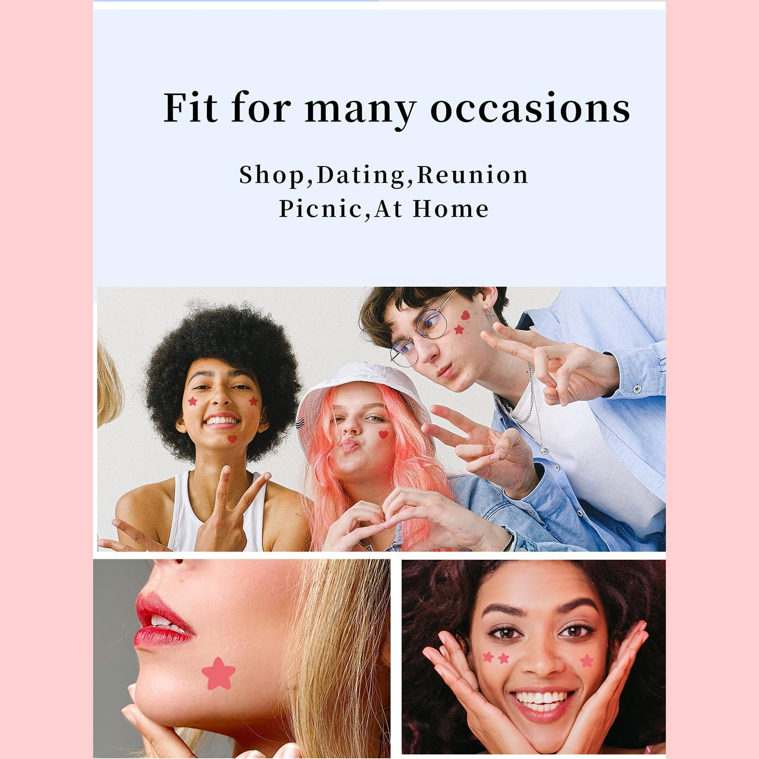 Acne Patches, 72 Pack with Multiple Sizes, Star and Heart Shapes, 6-8 Hour Treatment image number 6