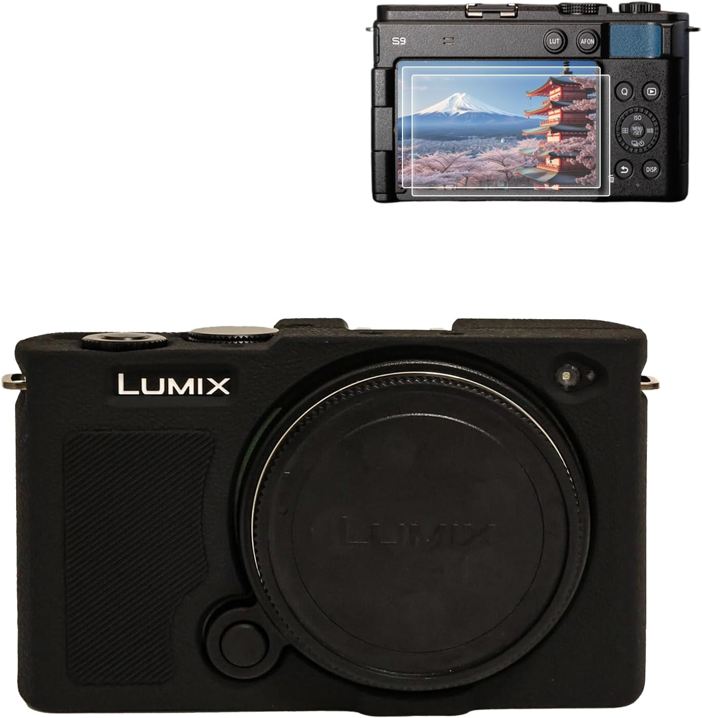 Rieibi Silicone Case for Panasonic Lumix DC-S9 Camera Case with 2PCS Screen Protector,Lightweight Camera Case for Panasonic Lumix S9 Case, Off-White, Camera Case