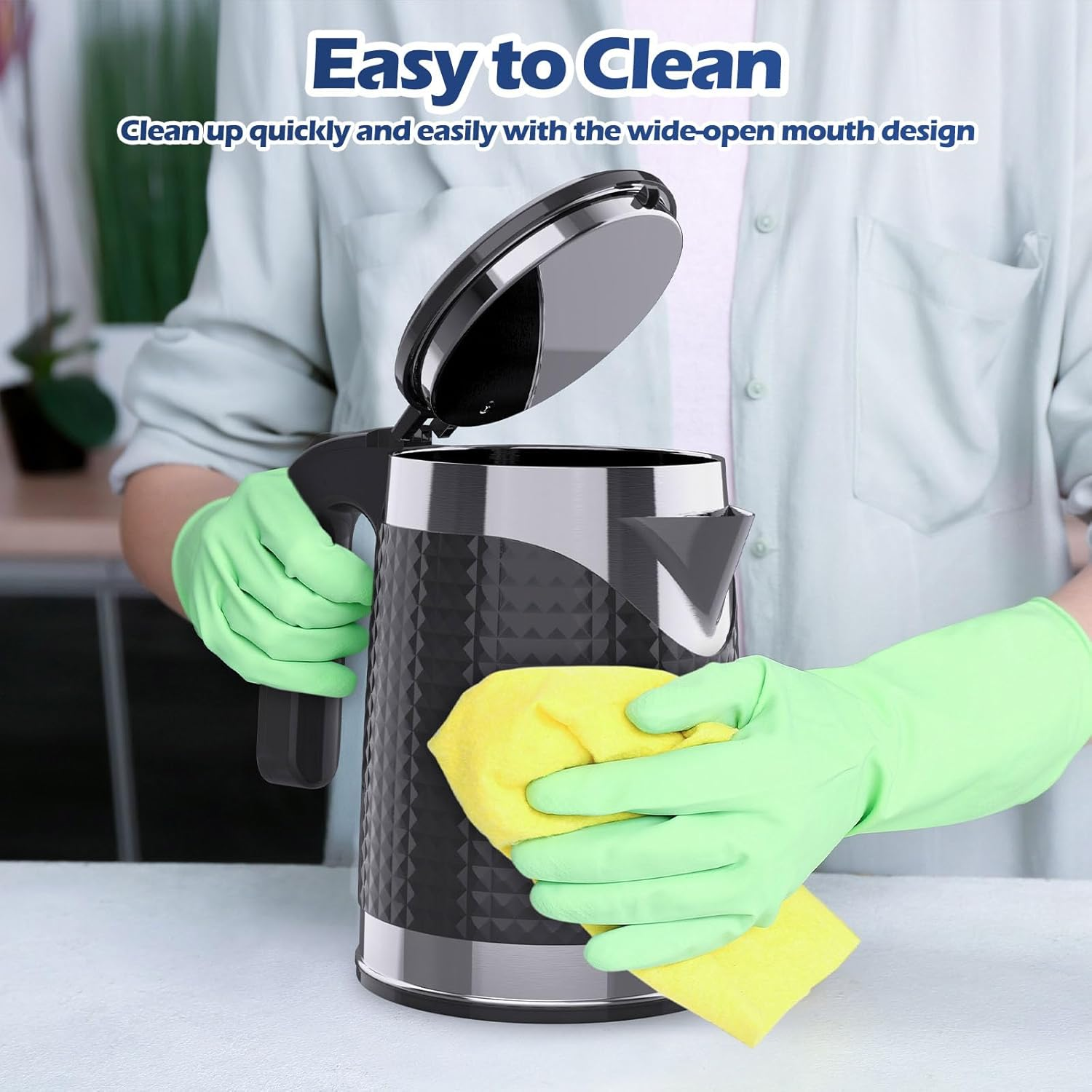 RAINBEAN Electric Kettle Water Boiler, 1.8L Electric Tea Kettle, Hot Water Boiler, Auto Shut-Off & Boil Dry Protection image number 1