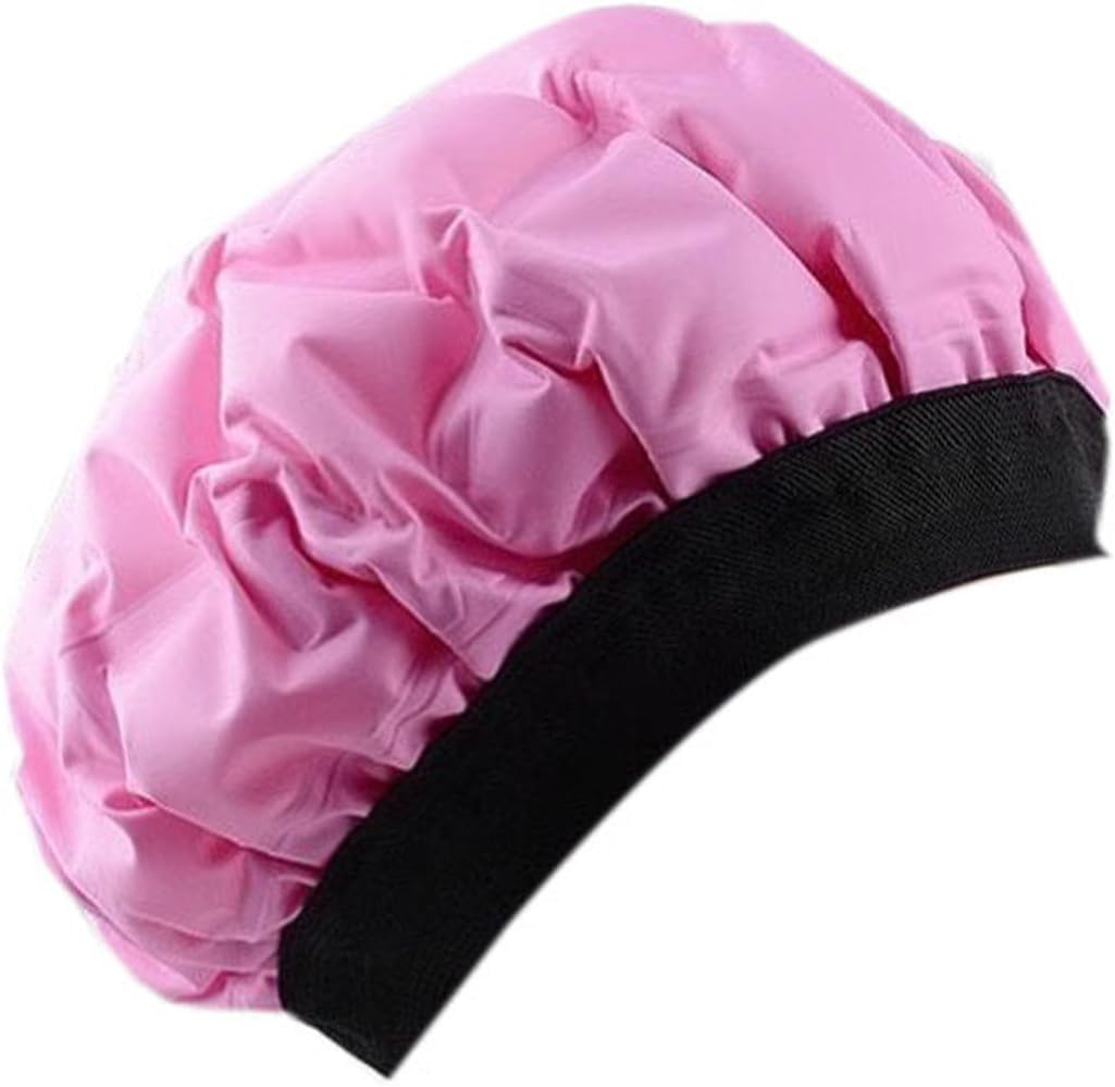 Yharnamite Deep Conditioning Heat Cap, Microwavable Heat Bonnet, Cordless Deep Conditioning Cap, Cordless Portable Cap for Natural Curly Textured Hair Care, Drying, Styling, Curling (Black)