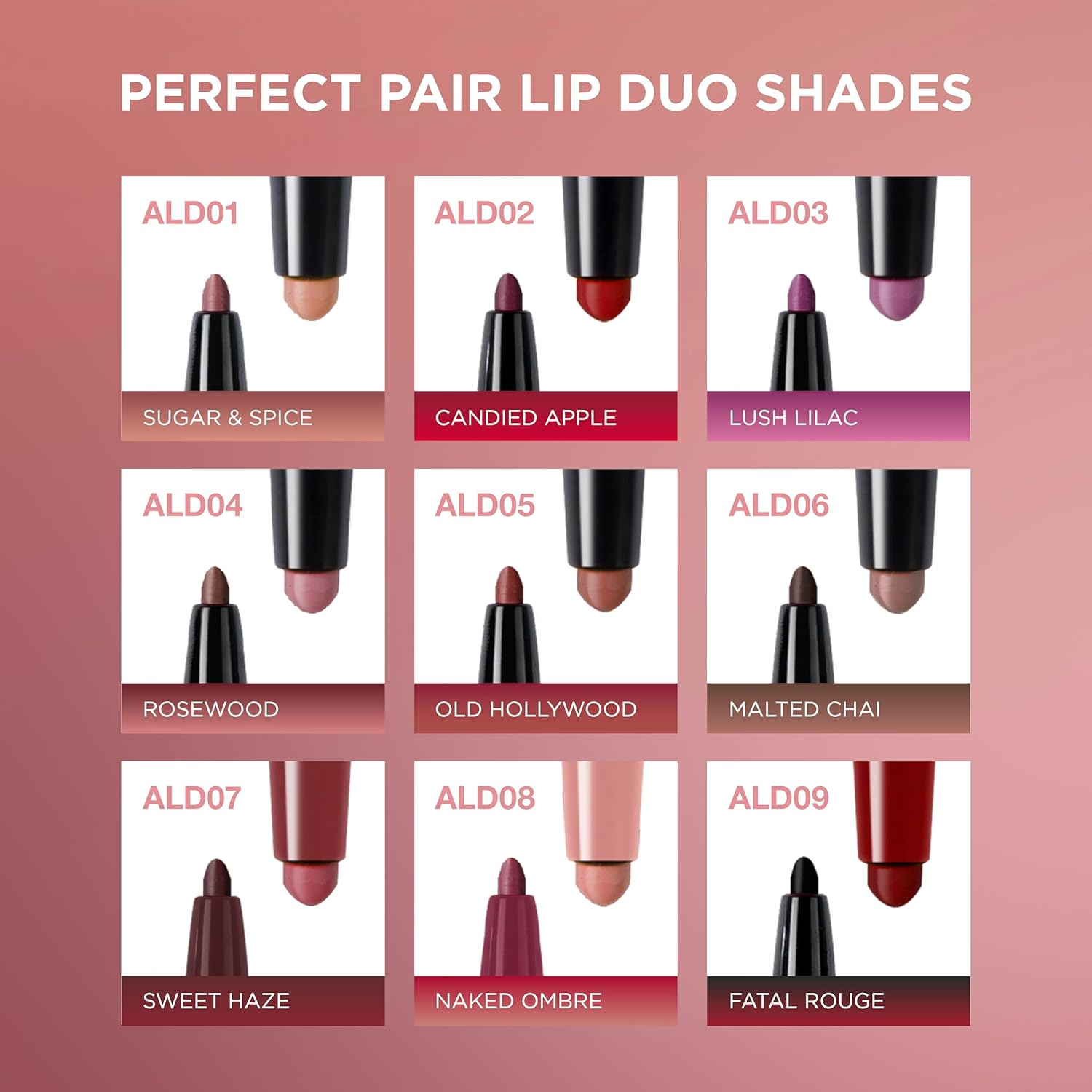 ABSOLUTE Perfect Pair Lip Duo - Rose Wood image number 1