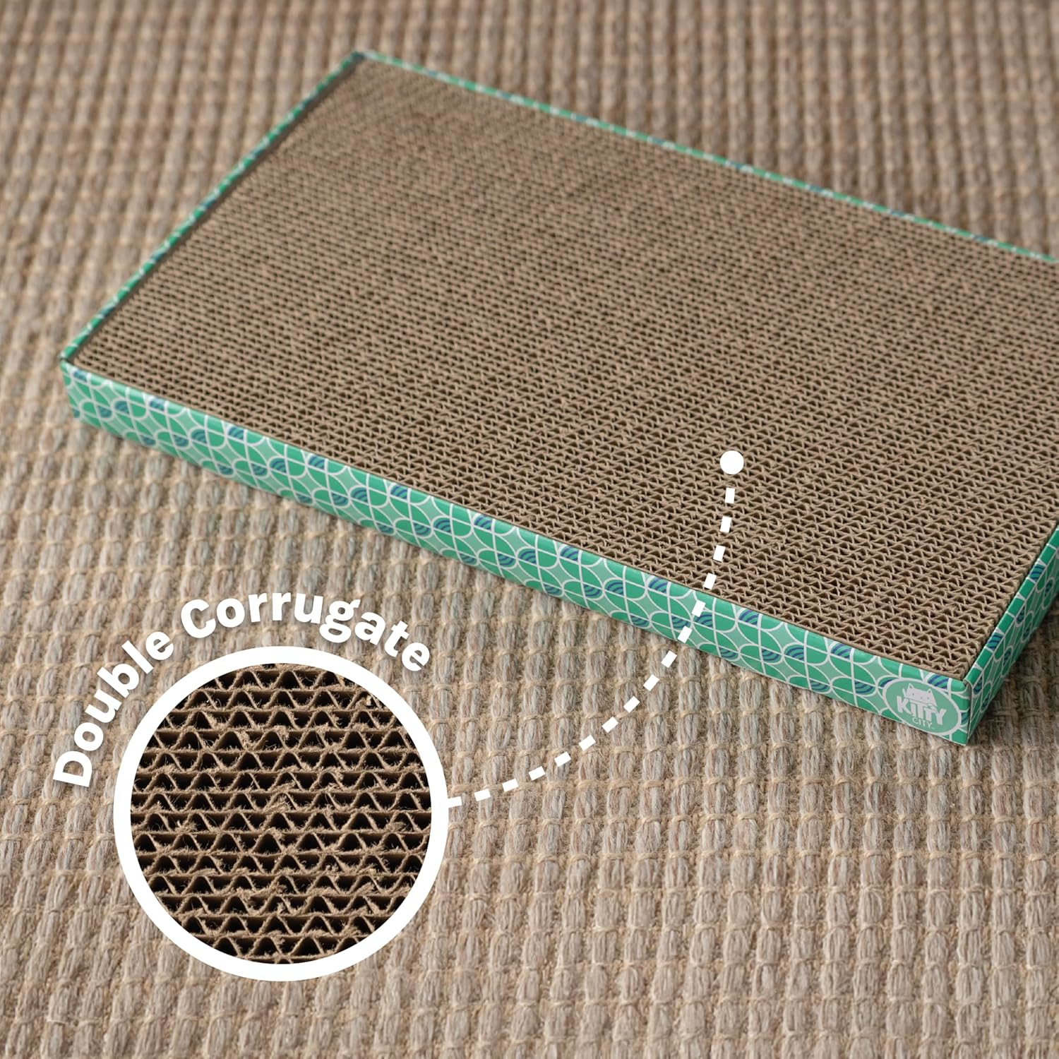 Kitty City XL Wide Corrugate Cat Scratchers 3 Pieces, Cat Scratching, Cat Scratch Pad, Vary, 18 X 10 X 1.5 Inches (CM-0204-CS01) image number 1