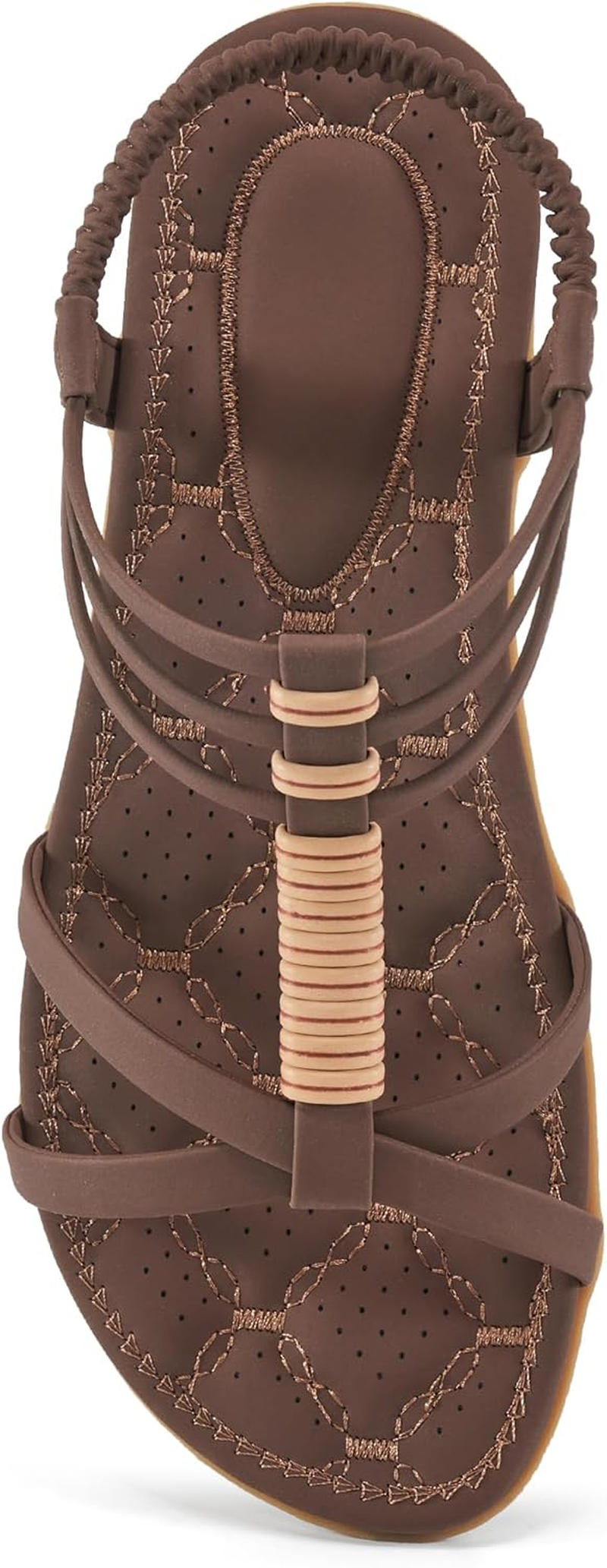 Alicegana Womens Sandals Summer Dressy Gladiator Flat Comfortable Walking Shoes Non Slip Casual Beach Ladies Sandal