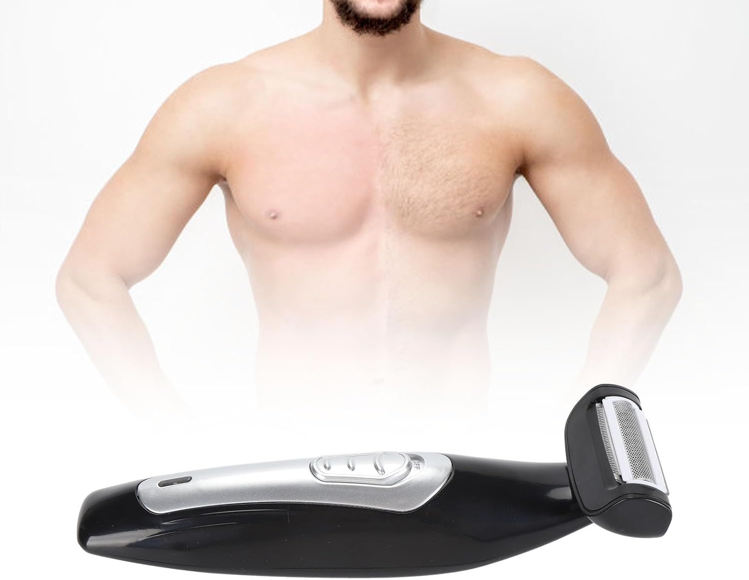 Men'S Back Shaver, Body Hair Trimmer DIY Back Shaver for Men, with Removable Handle, Men'S Grooming Trimmer, Wet Dry Use image number 5