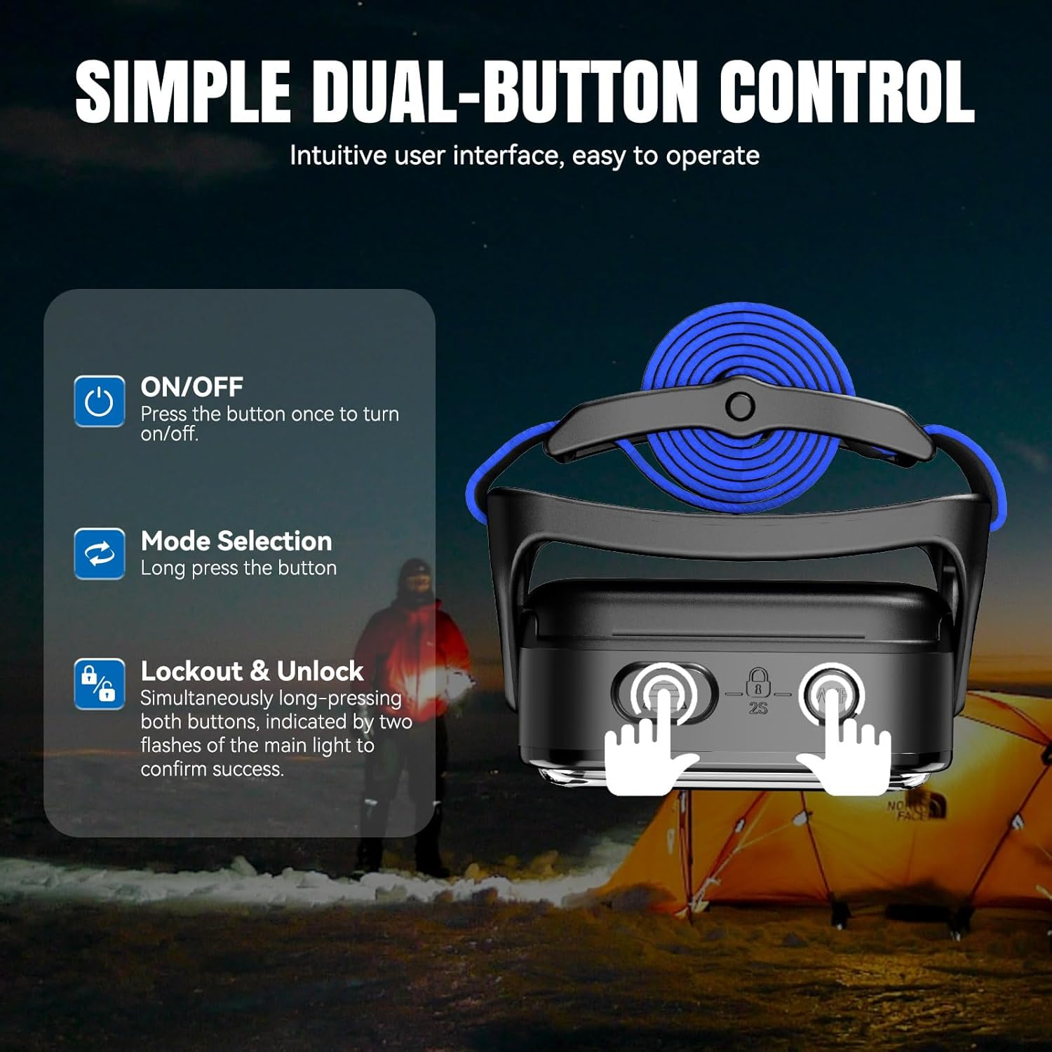 Brinyte HC01 Rechargeable Headlamp with Red Light 1000 Lumen Headband Flashlight Bright Head Lamp for Forehead, Hardhat Headlights for Adults Camping Hiking Running Cycling Hunting Hurricane Emergency image number 1