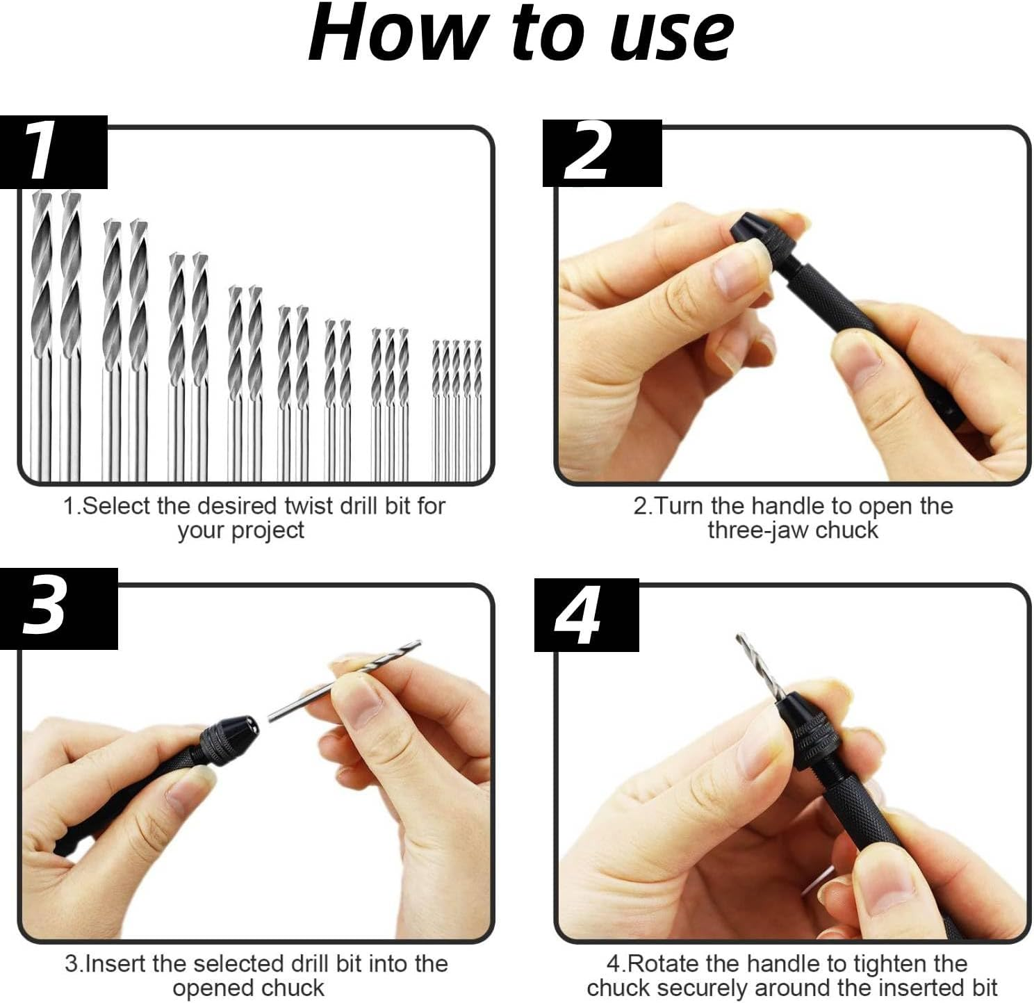 26-Piece Precision Pin Vise Hand Drill Set with Twist Drill Bits - Ideal for Craft Carving DIY, Woodworking, & Model Making(0.5-3Mm Drilling Bits)