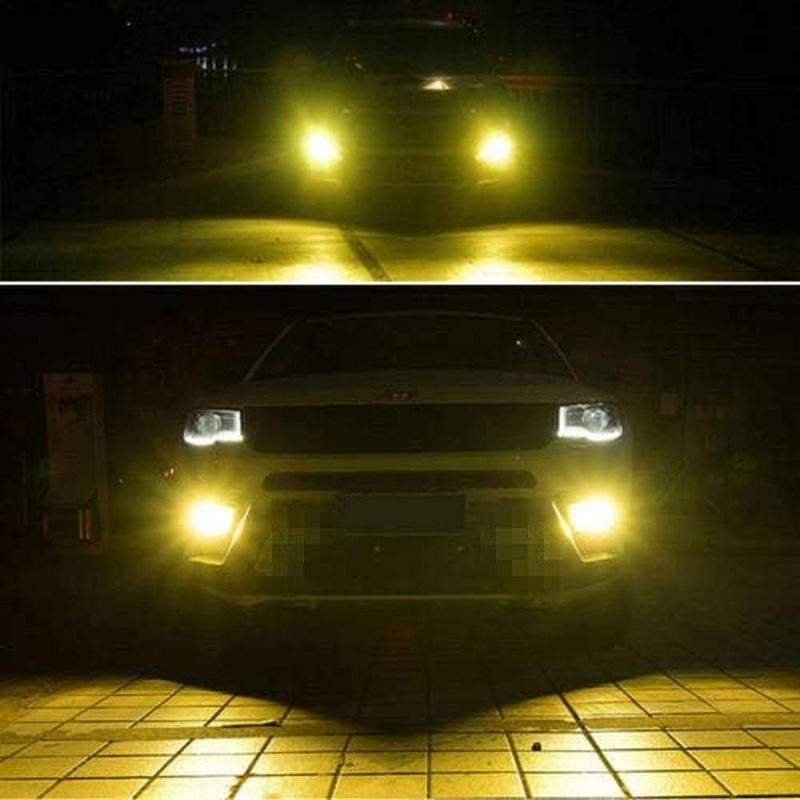 Baceyong Automotive LED Bulbs, 2PCS 10W H3 Fog Light Bulbs, 3000K Replacement Bulbs, Used for Headlights, Fog Lights, Daytime Running Lights, Yellow image number 2