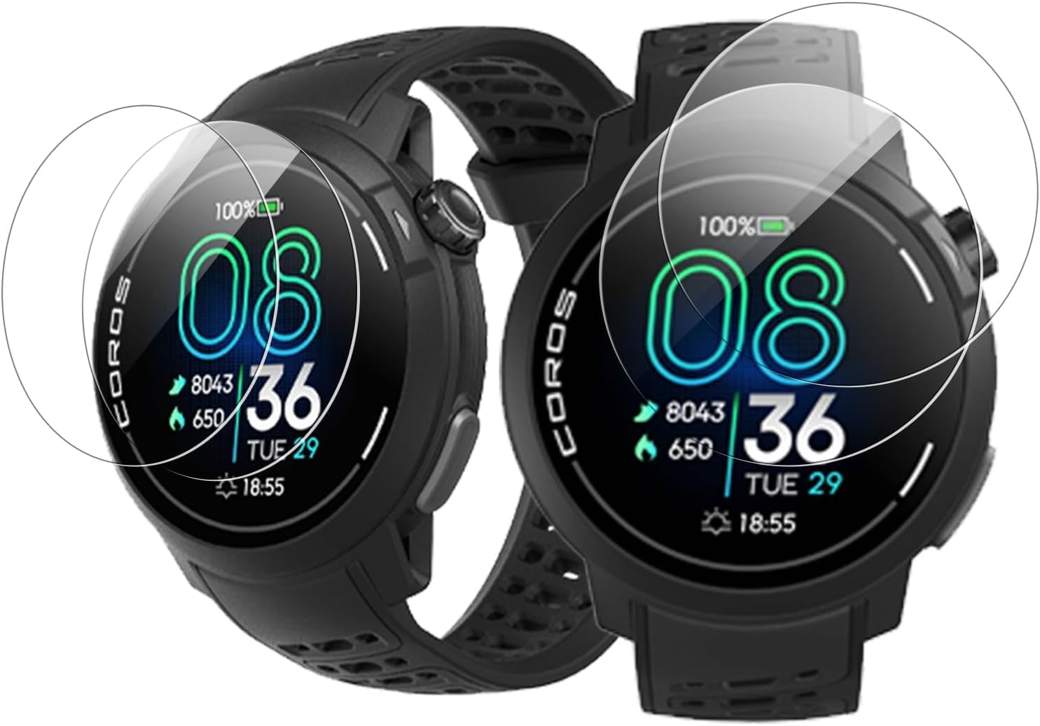 [4 Pack] Screen Protector for COROS PACE Pro, Tempered Glass Protector, HD Tempered Glass, 9H Hardness Scratch Resistan Protector for COROS PACE Pro image number 1