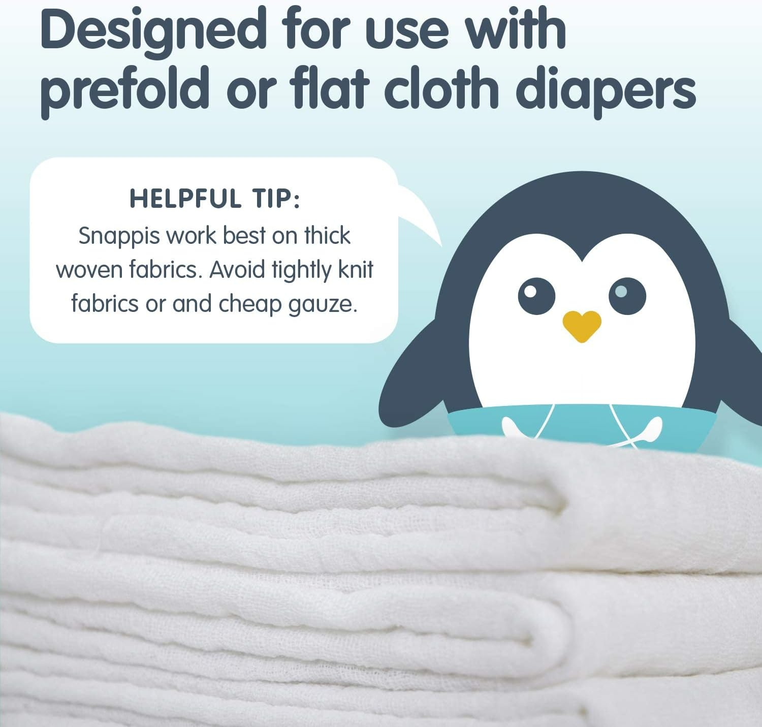 Snappi Cloth Diaper Fasteners - Pack of 5 (2 Mint Green 2 White 1 Blue) New image number 2