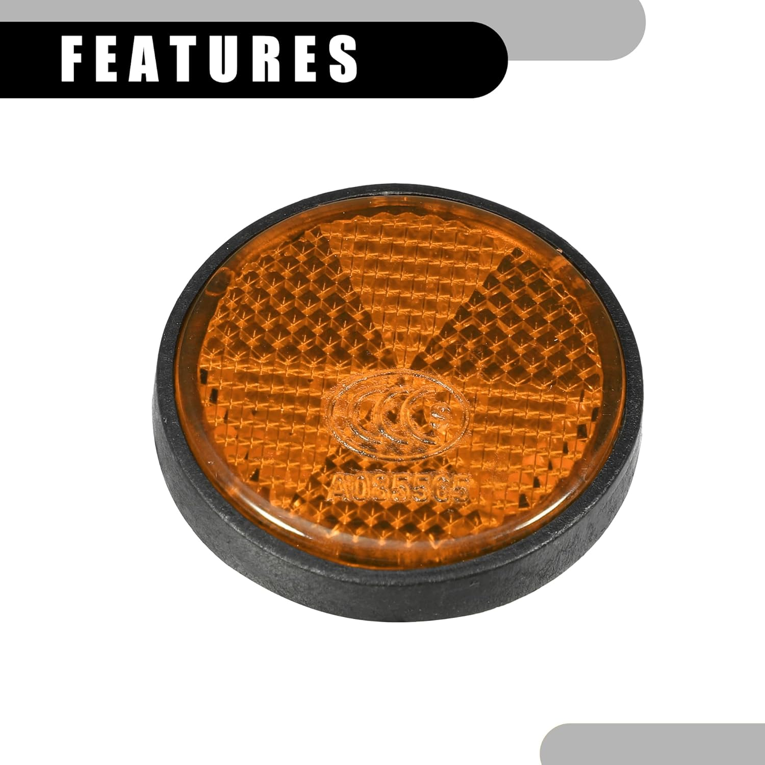 X AUTOHAUX 4Pcs 1.73"X0.31" Universal Reflector - round Motorcycle Bike Safety Reflector Increase Visibility and Safety on the Road - Plastic Orange for Car image number 4