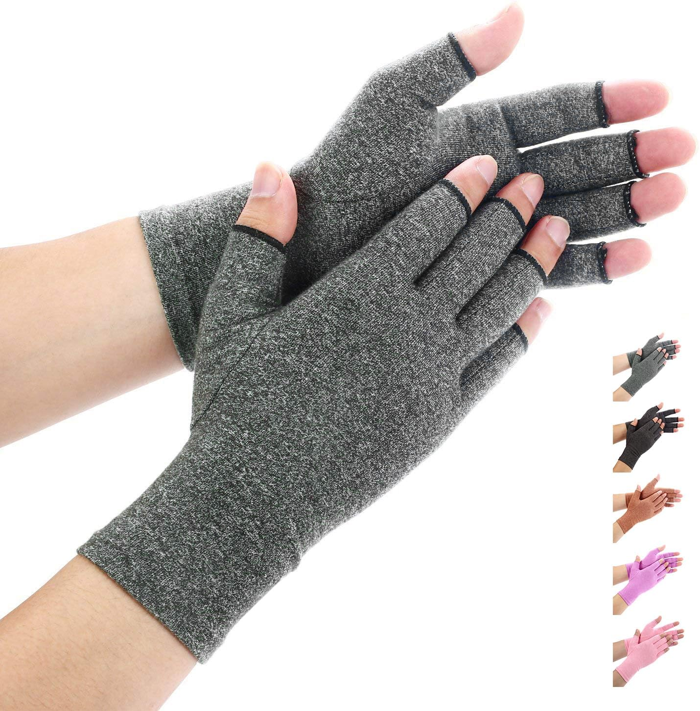 Duerer Arthritis Gloves Women Men, Carpal Tunnel, Rheumatiod, Tendonitis, Fingerless Hand Thumb Compression Gloves, image number 3