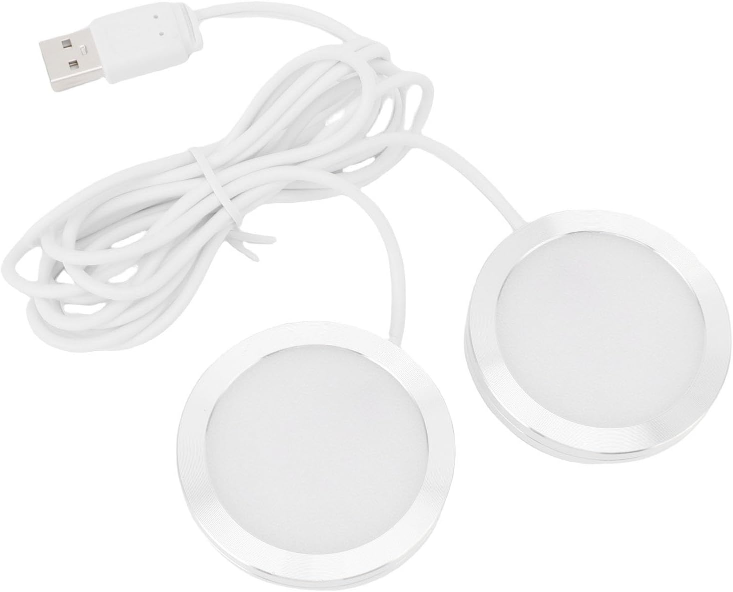 ASHATA 5V USB Dual Head LED Spotlight, Mini Ultra Slim under Counter Light Jewelry Display Lighting Model Display Lamp with 3.9Ft Cable, for Ceiling, Bedroom, Kitchen, Cabinet image number 5