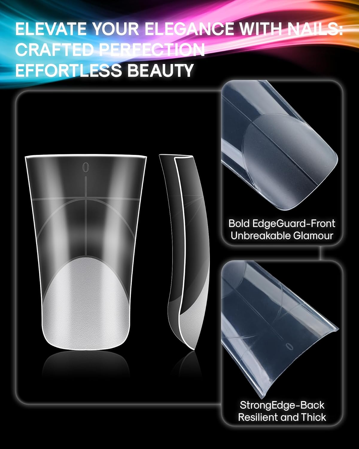 120PCS Full Cover Duck Tips | Half Matte Duck Nail, Clear Natural Fan Flare Crystal Duck Feet Styel for Wide French False Nail Extension, Full Cover Nails Professional - Y2K Designs(12 Size)