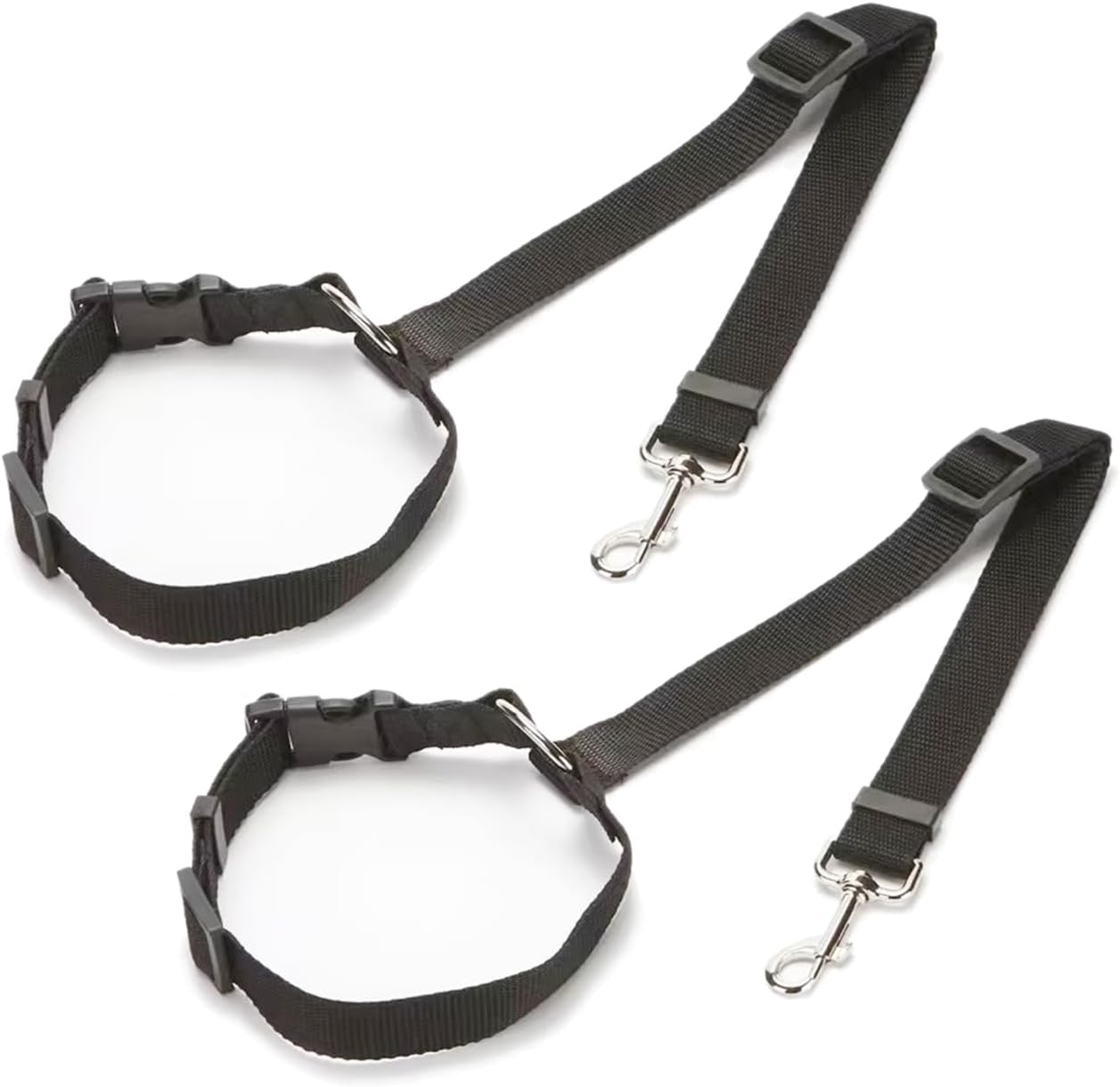 2 Packs Dog Cat Safety Seat Belt Strap Car Headrest Restraint Adjustable Nylon Fabric Dog Restraints Vehicle Seatbelts Harness (Blue)