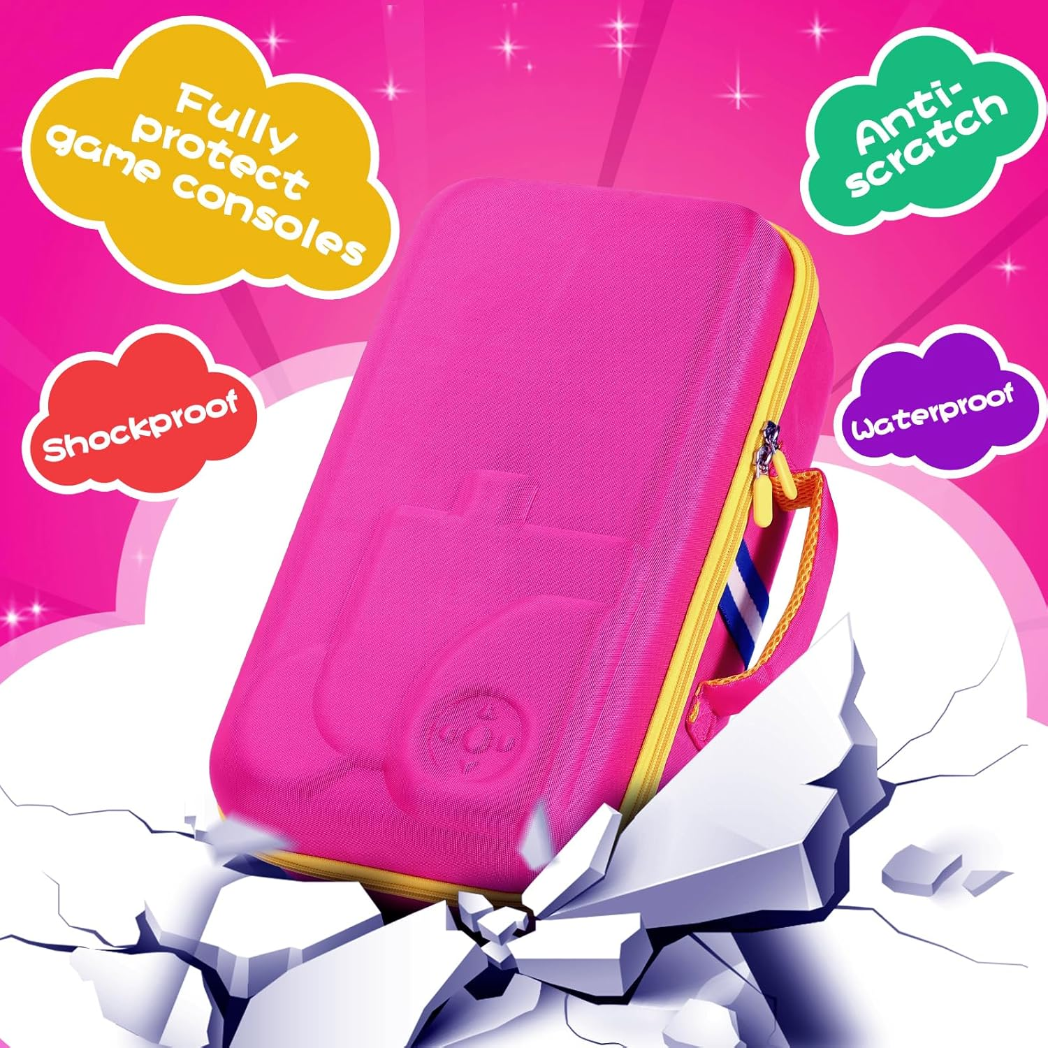 Hard Shell Case for Little Tikes Story Dream Machine Books Starter Set, Many Story Collection, Storytime/Little Golden Book Toys Storage Travel Bag (Pink, Large) image number 7