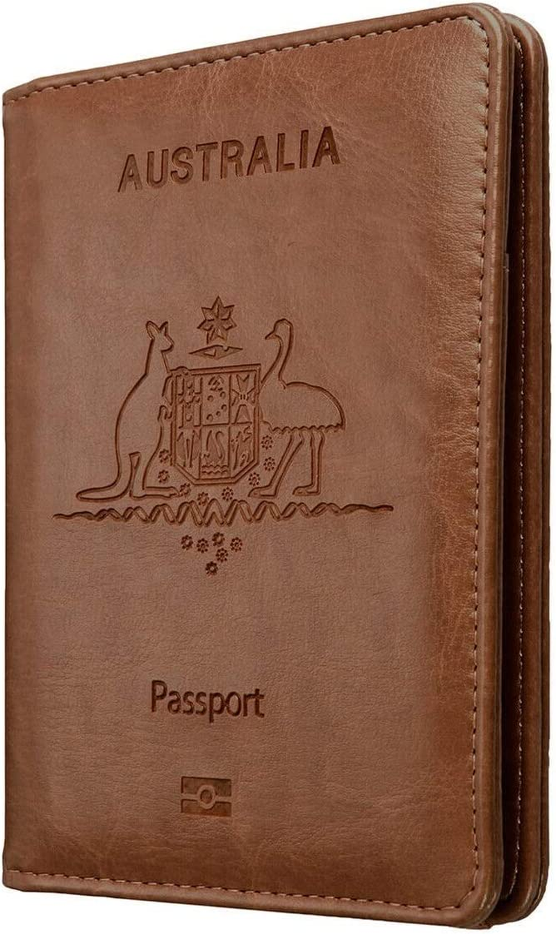 Passport Holder Travel Bag Cover Case, T Tersely Leather RFID Blocking Travelling Wallet Holder ID Credit Business Cards Cover Case for Boarding Passes (Black)