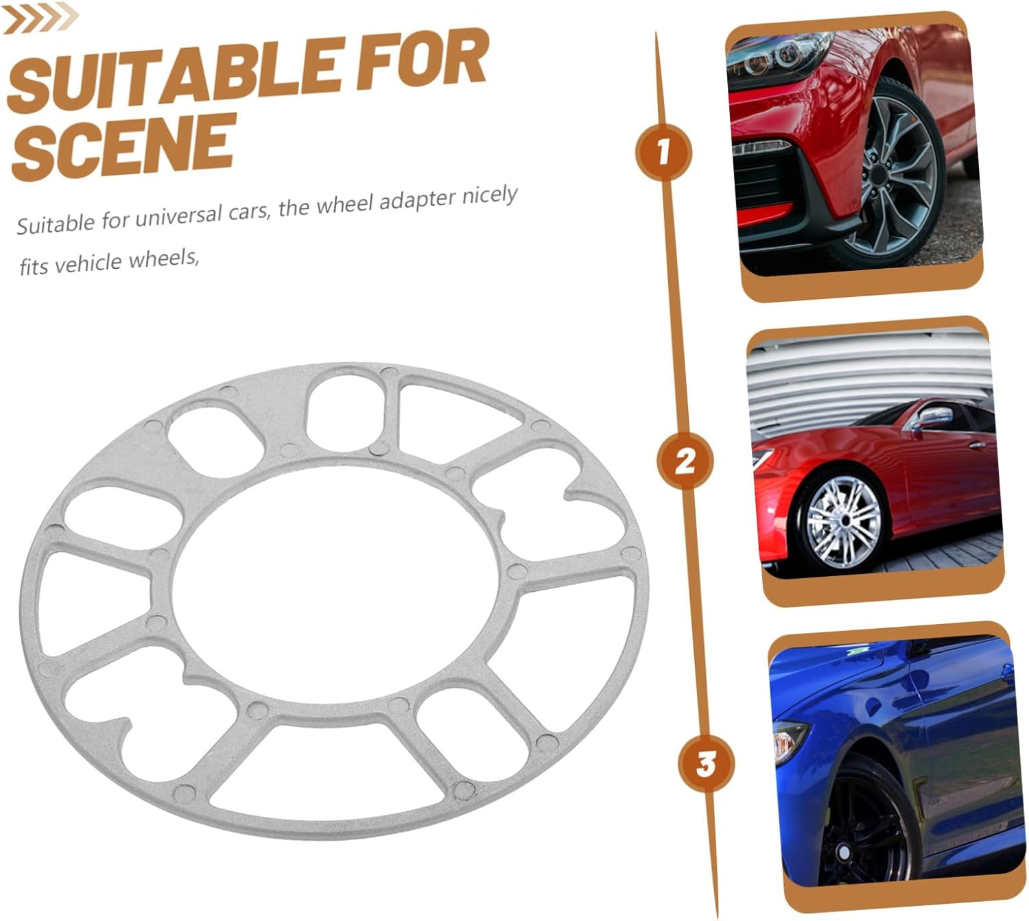 COSMEVIVI Aluminum Wheel Spacer Hub Adapter Lug Cars Wheel Spacer Plate Automotive Hub Centric Car Tire Vehicle Plate image number 2