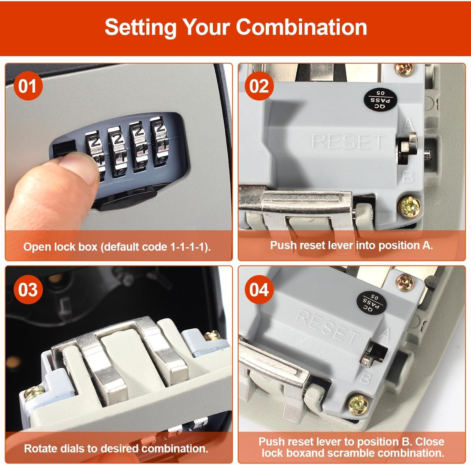 H HOME-MART Lock Box,Wall Mount Key Lock Box for outside House Keys,Portable Key Safe Combination Lockbox with Resettable Code for outside Outdoor Home Office image number 2