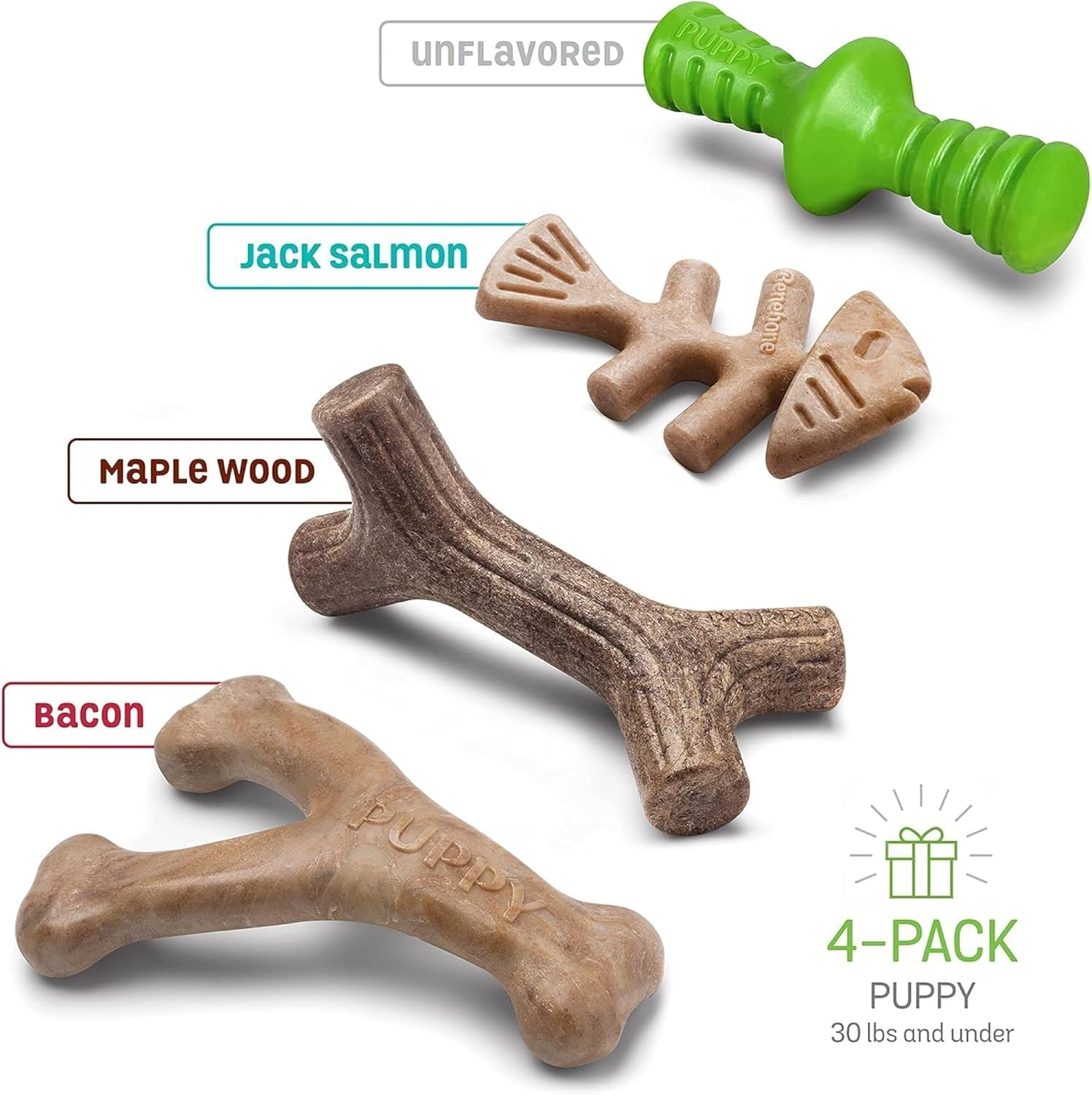 Benebone Durable Puppy Chew Toy Box for Aggressive Chewers with Wishbone, Fishbone, Stick & Zaggler image number 5