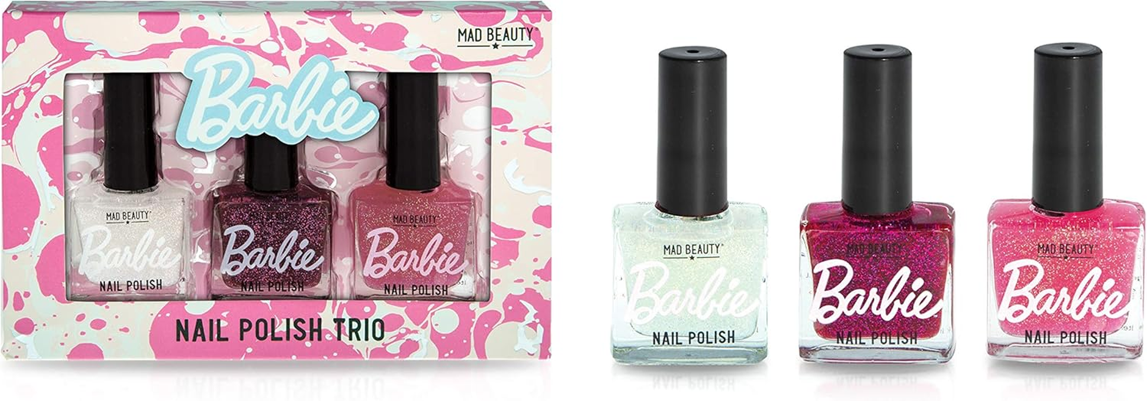 Mad Beauty Disney-Barbie Nail Polish Trio, Pink, 6 Count image number 2