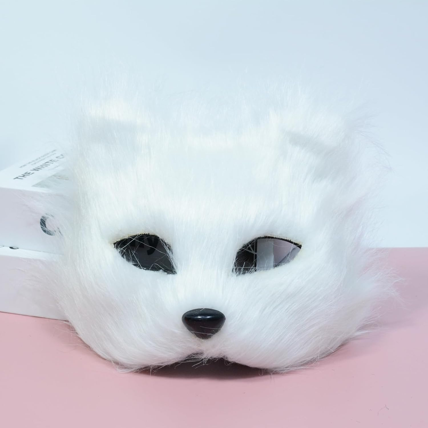 Furry Costume Wolf Costume for Girls Adult Kids Includes Fox Tail Plush Mask and Plush Paw Gloves Perfect for Halloween Costume Parties Christmas Events(White) image number 2