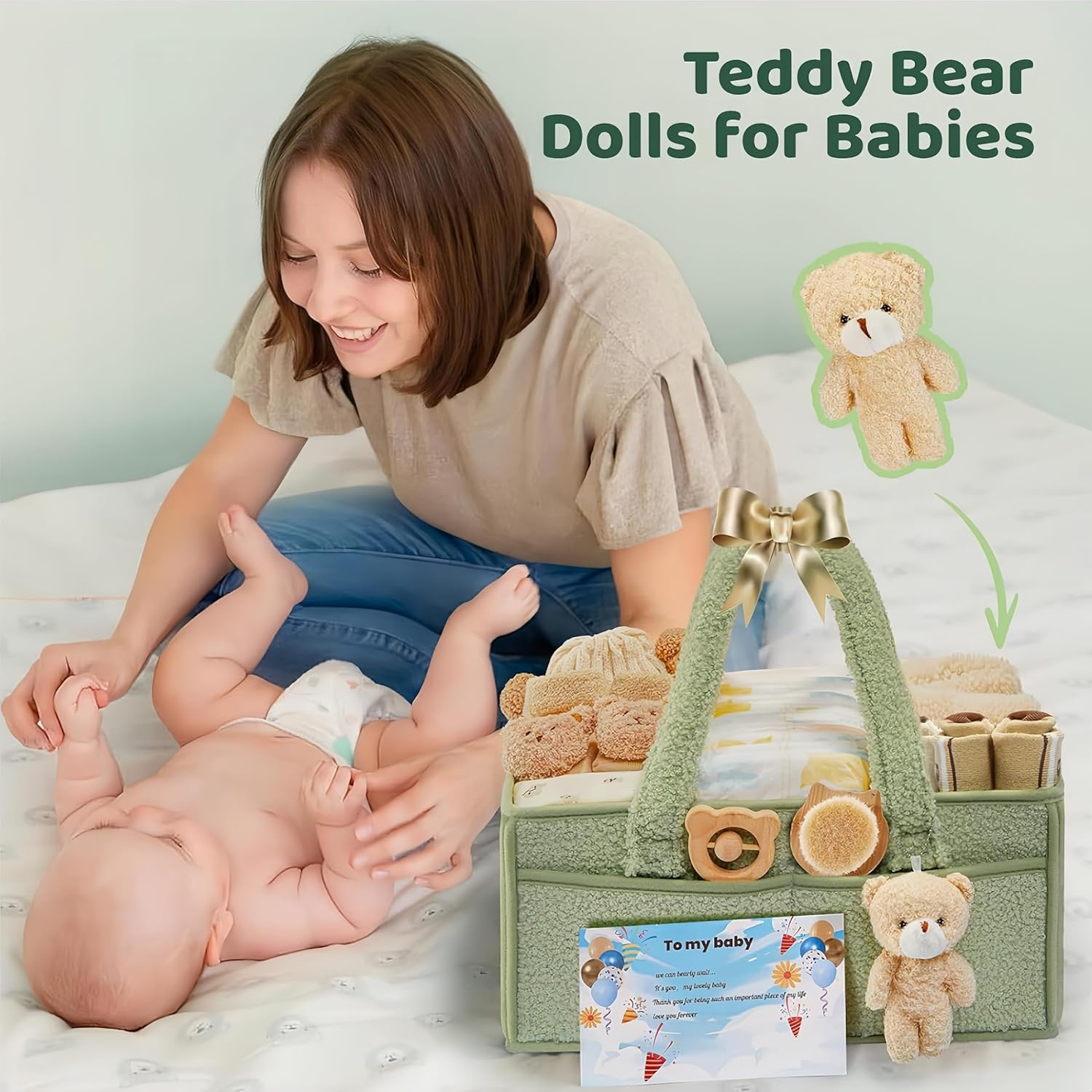 Nappy Caddy Organiser Baby Bag Diaper Caddy Storage Basket for Diapers and Wipes Portable Shower Gifts Travel Essentials image number 5