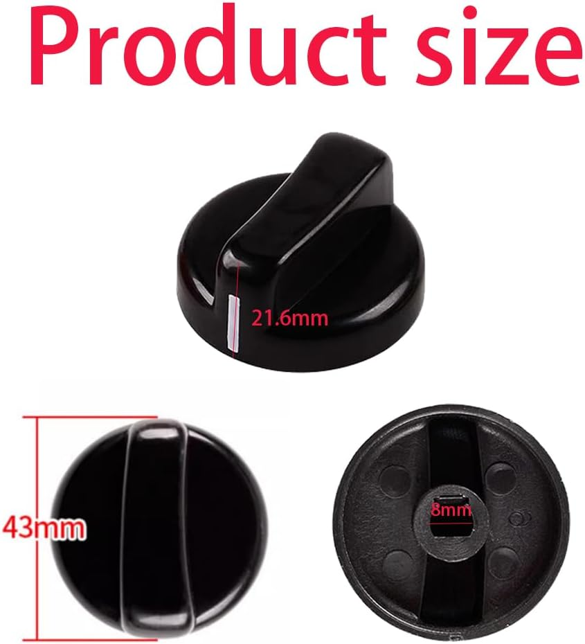 4 Pieces Heater Replacement Parts,D-Shape Heater Knob Universal,Control Knob for Patio Heater Gas Fireplace Fire Pit,Easy to Install for Most Patio Heaters and Gas Fireplaces(Black) image number 5