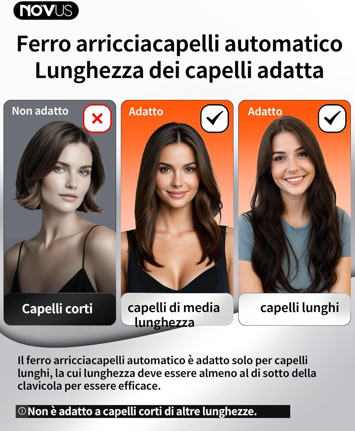 NOVUS Automatic Curling Iron, Rotating Anti-Scald Ceramic Curling Iron with Adjustable Steering, 3 Temperature Levels for All Hair Types image number 5