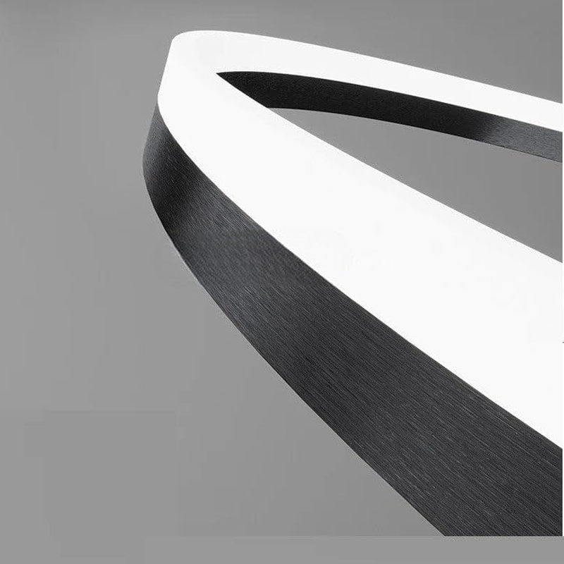 BAMDECOR Black Modern Minimalist round LED Ceiling Light Adjustable 3-Color Modes for Bar, Dining Room, Office (Four Rings (30Cm+40Cm)*2) image number 2