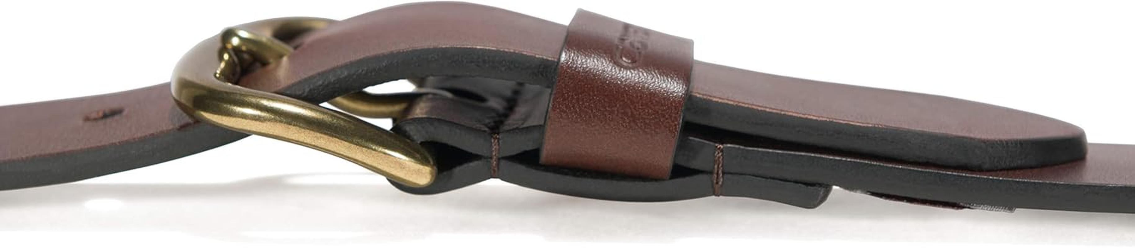 Carhartt Men'S Double Row Stitching Snap Fasteners Brass Buckle, Brown image number 5