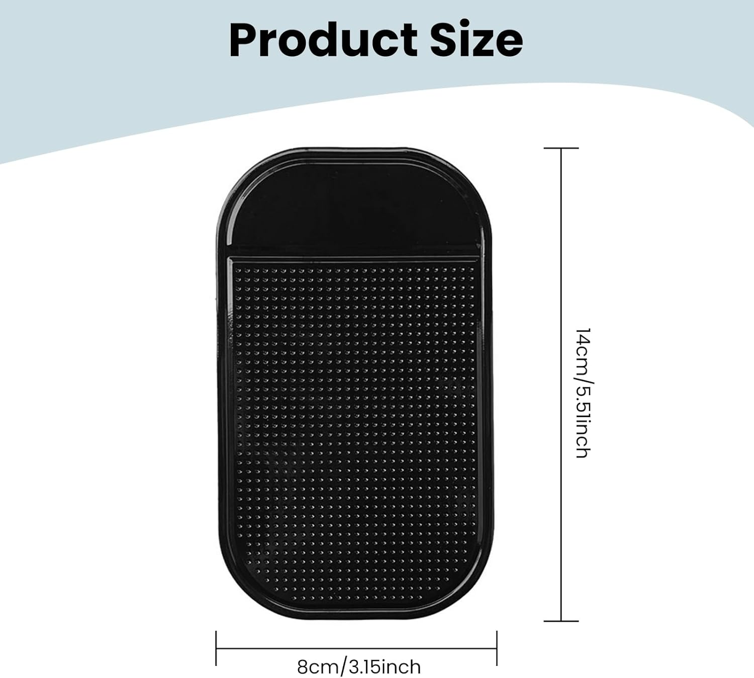 4 PCS anti Slip Mat, 14 * 8 Cm Non Slip Car Dash Mats, Self-Adhesive Washable Dashboard Grip, Car Dashboard Accessories, Multifunctional Fixate anti Slip for Cell Phone Sunglasses Keys - Black image number 2