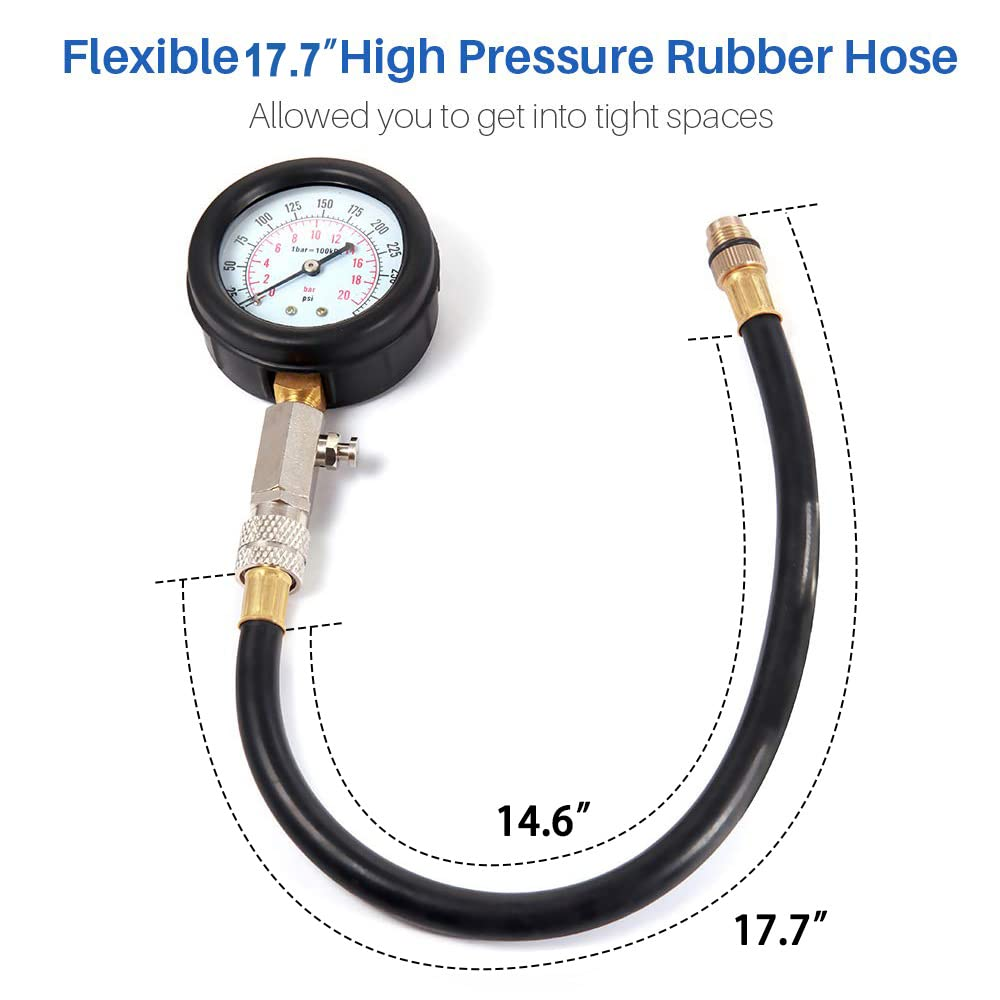 BETOOLL HW0130 8Pcs Petrol Engine Cylinder Compression Tester Kit Automotive Tool Gauge image number 6