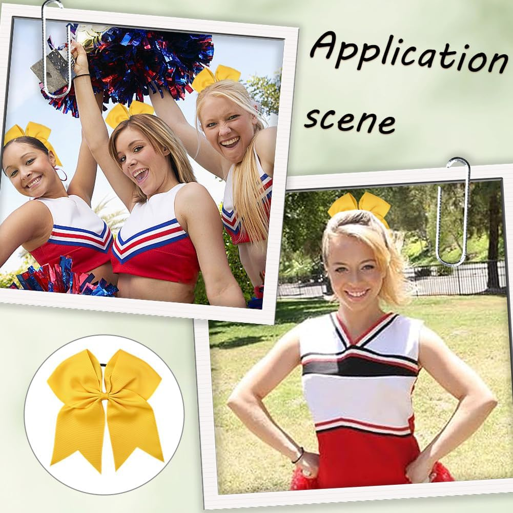 SUNNYCLUE 1 Box 2Pcs Bow Pony Tail Holders Bowknot Hair Ties Coquette Large Jumbo Scrunchies Bows Knot Cheer Hair Ponytail Elastic Tail Bands for Women Cheerleading Summer Sports School Decorations image number 4