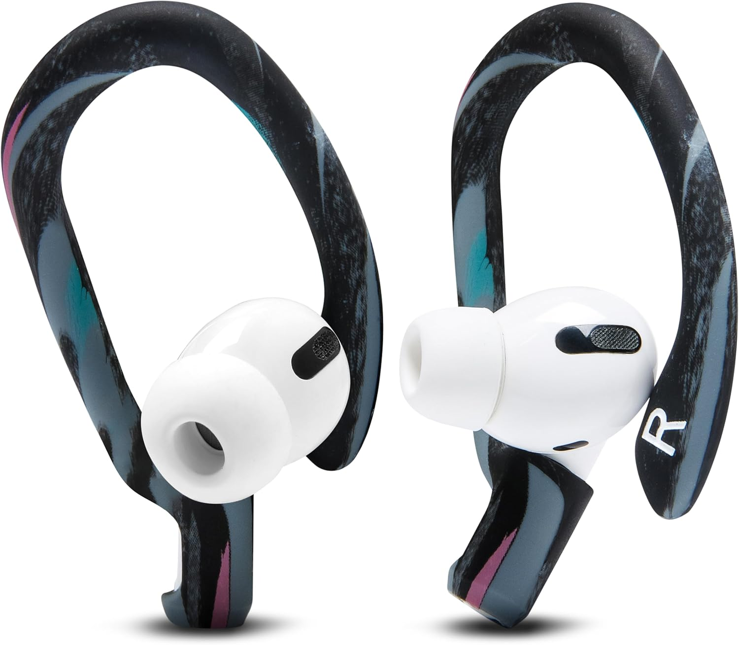 WC Hookz - Patented Upgraded over Ear Hooks for Airpods Pro 1, 2 & Airpods 1, 2 & 3- Two Size Pairs Included in Package, Unique Left & Right Hook, Made by Wicked Cushions | Pink Marble