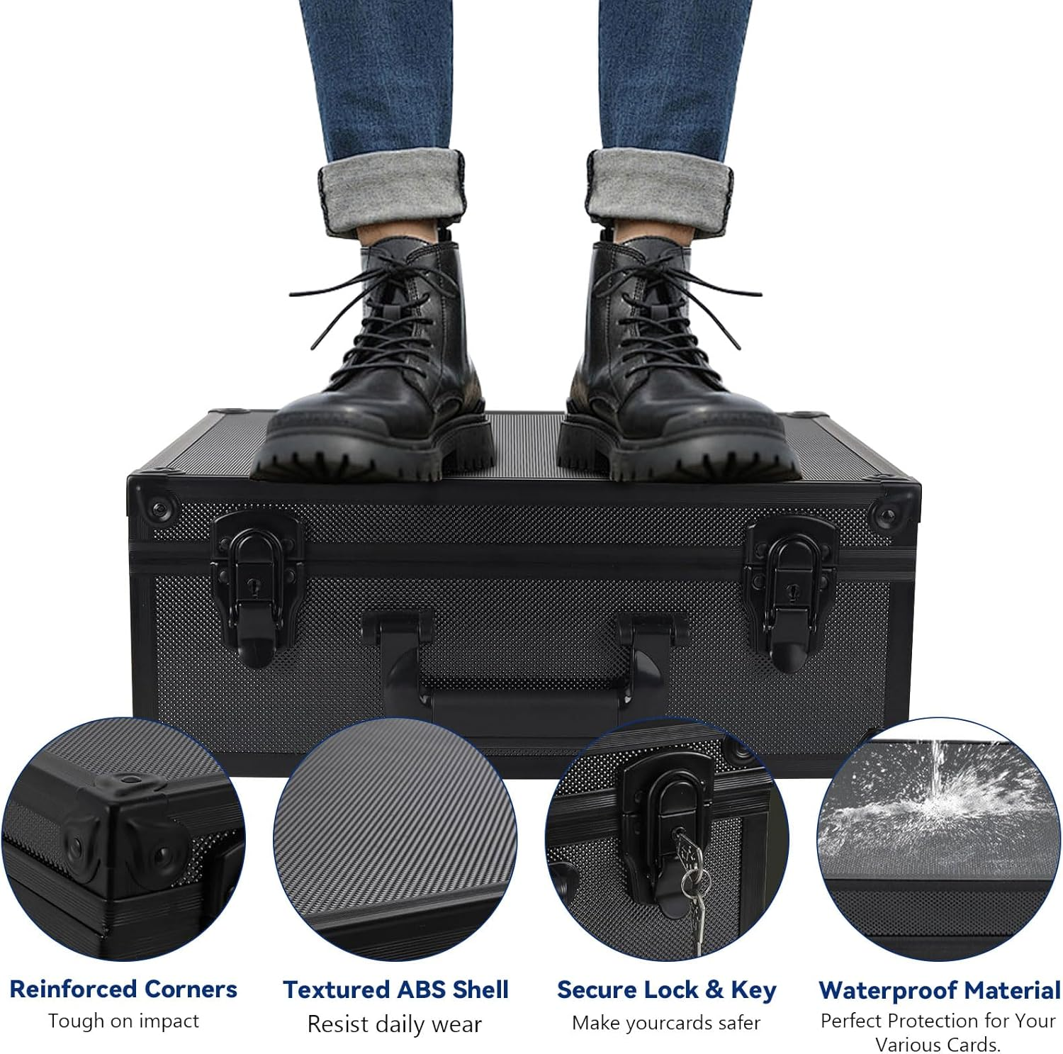 Toploader Storage Box for 3"X4" Rigid Cards Trading Card Storage Box &ndash; Trading Card Cases for Sports Card Box Holds 600+ Card Holders &ndash; Trading Card Organizer Case with Lock and 6 Removable Slots image number 5