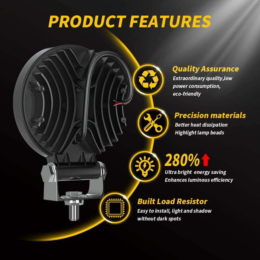 Tootoo LED off Road 4Inch 123W LED Bar Offroad 4X4 Spotlight 12V-32V (1X) image number 2