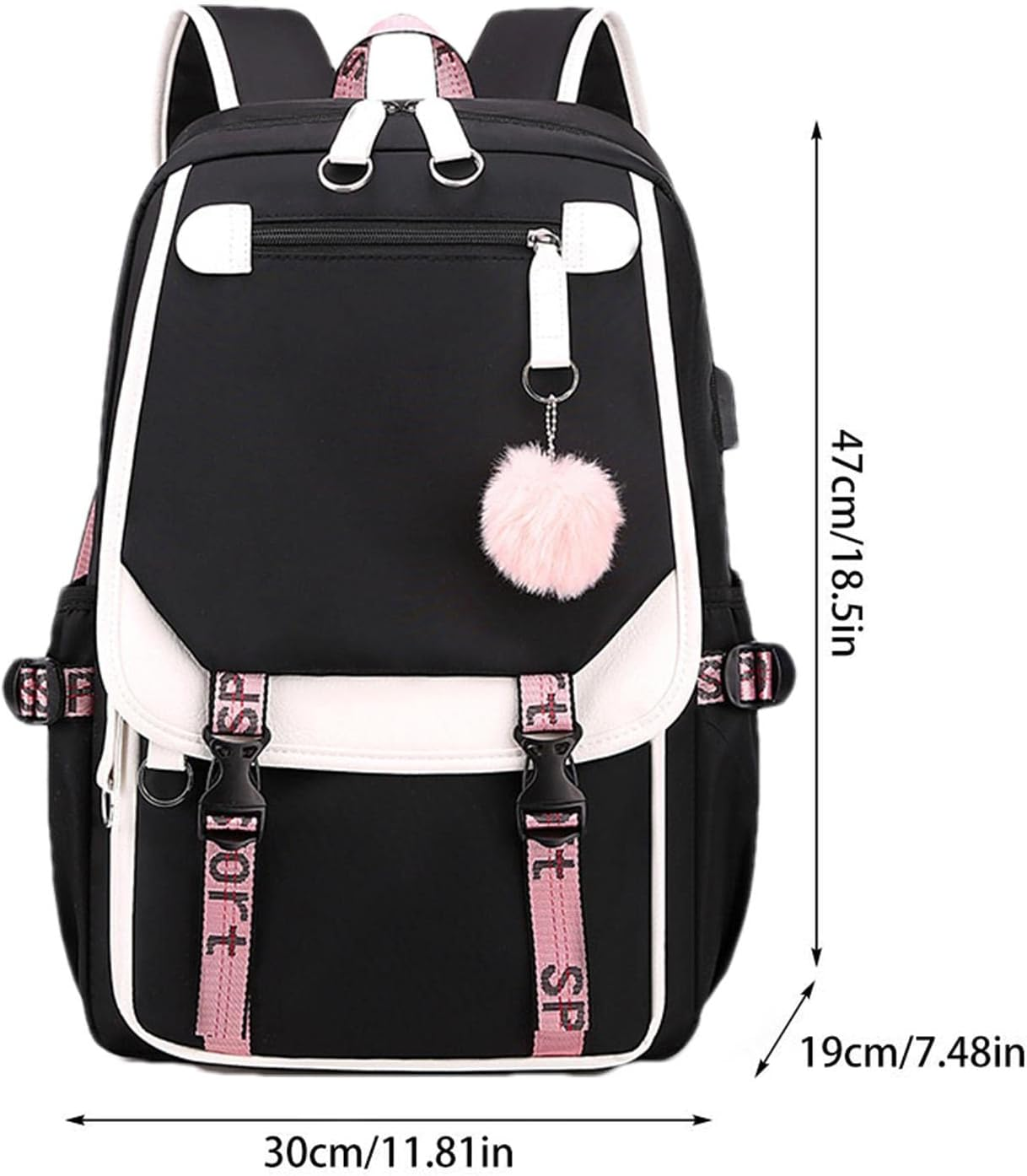 Laptop Backpack for Girls | Women'S High School Backpack with USB Port for School Supplies,27L Waterproof Backpack, Durable and Long-Lasting School Bag image number 5