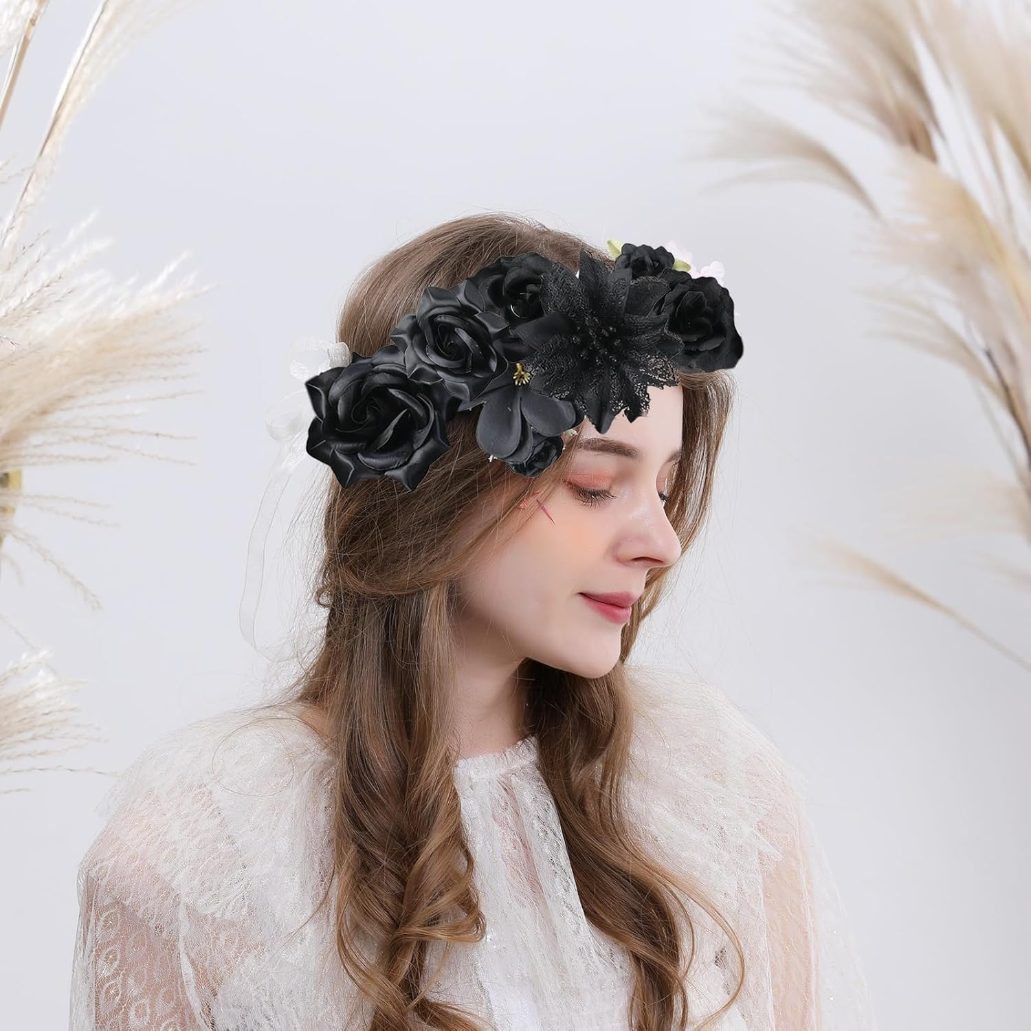 Flower Hair Clip, Pack of 21 Black Flower Hair Clips, Artificial Flower Hair Clips, Flower Hair Accessories for Party, Beach, Wedding, Event Decoration image number 1