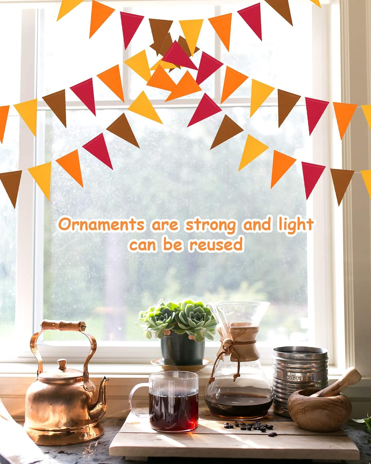 Autumn Leaf Pennant Banner for Thanksgiving Decorations, Thanks Giving Celebration Hanging D&eacute;cor Backdrop Garland, Fall Harvest Theme Birhday Baby Shower Wedding Party Supplies, SONGTIY image number 1