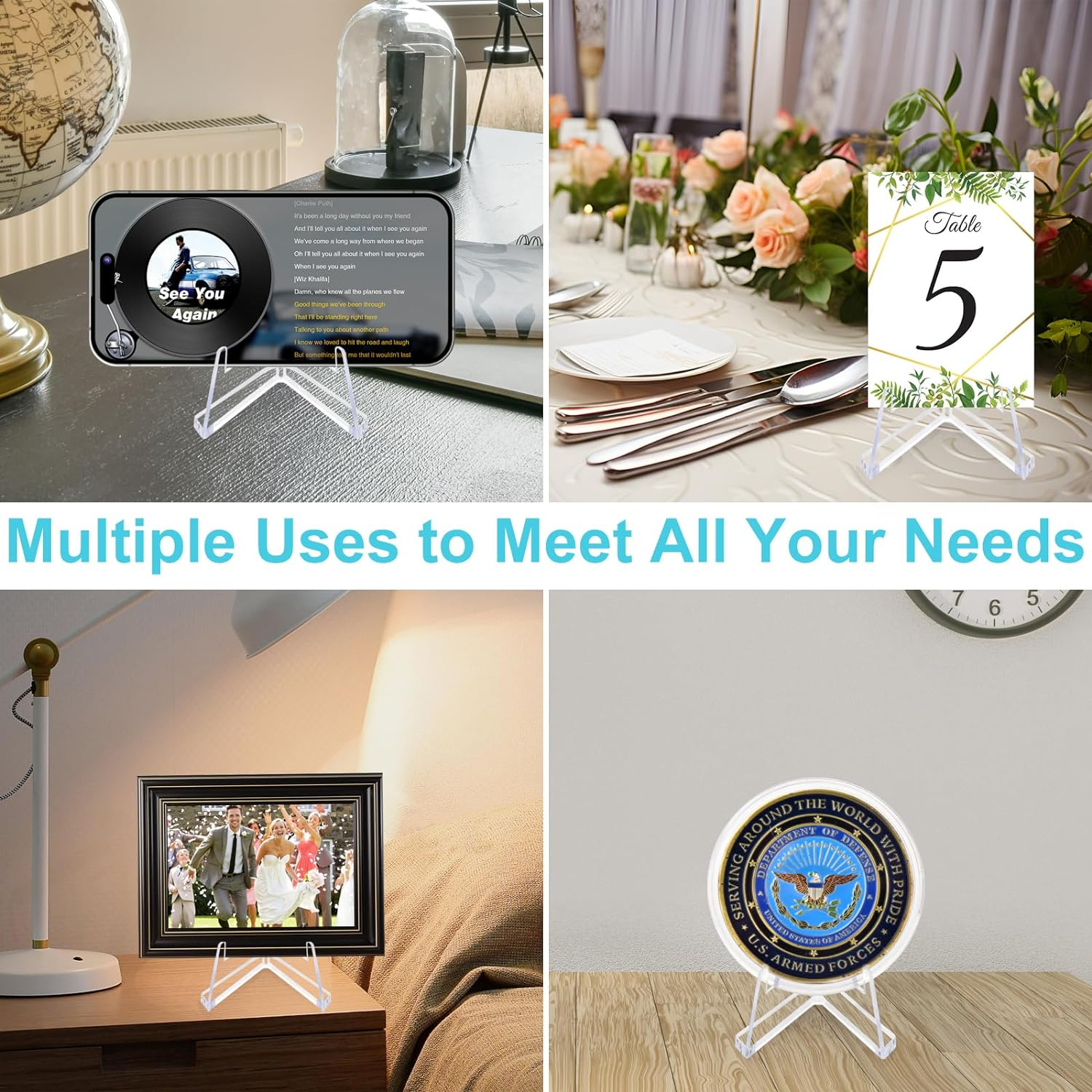 30 Packs Card Display Stand, Sturdy and Stable, Premium Acrylic Sports Card Holder, Versatile Use, Clear Mini Easel Stand, for Challenge Coins PSA Graded Baseball Trading Cards(2.2 Inch) (30Packs) image number 2