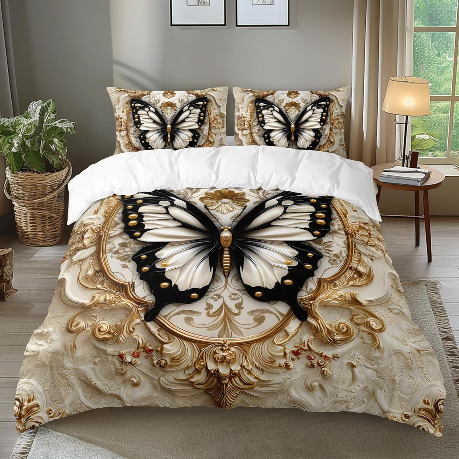 AILONEN Red Rose Duvet Cover King Size, 3D Oil Red Rose Bedding Set for Girls,Romantic Flower Comforter Cover,1 Quilt Cover 2 Pillowcases 3 Piece,Soft Microfibre