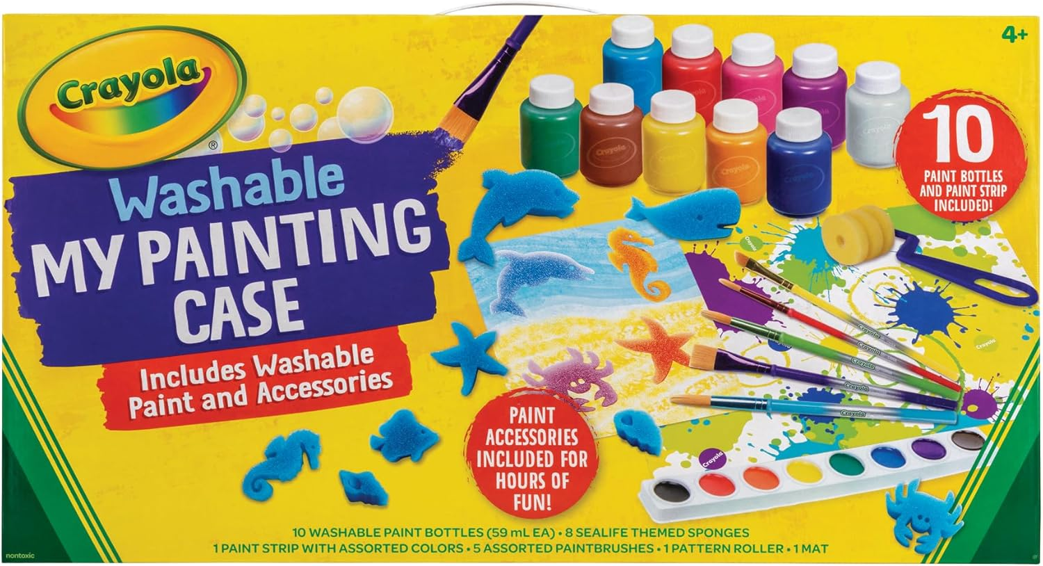 Crayola Washable My Painting Case, Activity Set for Kids, Includes Washable Paint and Accessories for Hours of Fun, Set for Little Artists image number 4